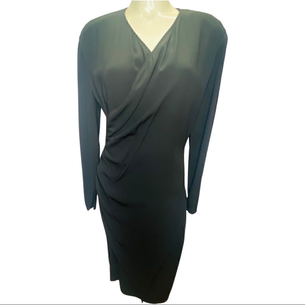 Giorgio Armani Le Collezioni black vintage V-Cut dress